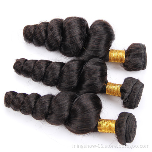 100% Indian human hair loose wave virgin hair